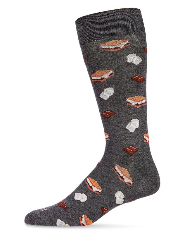 Men's I'd Like S'mores Please Bamboo Blend Crew Sock sold by MeMoi