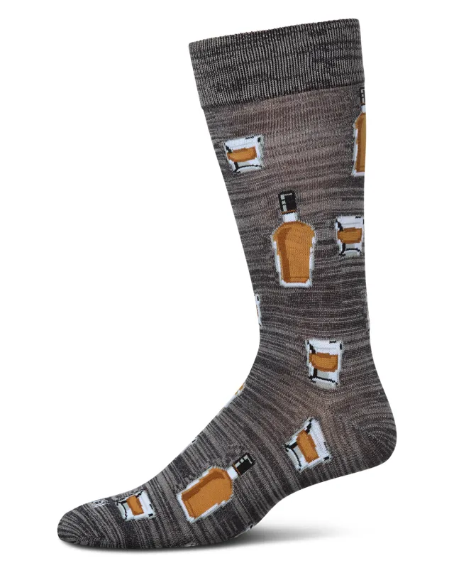 Whiskey Bar Conversational Bamboo Blend Men's Socks sold by MeMoi
