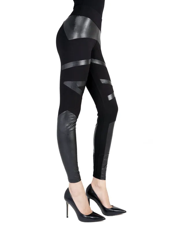 Sexy Moto Pleather Accent Shaping Leggings sold by MeMoi