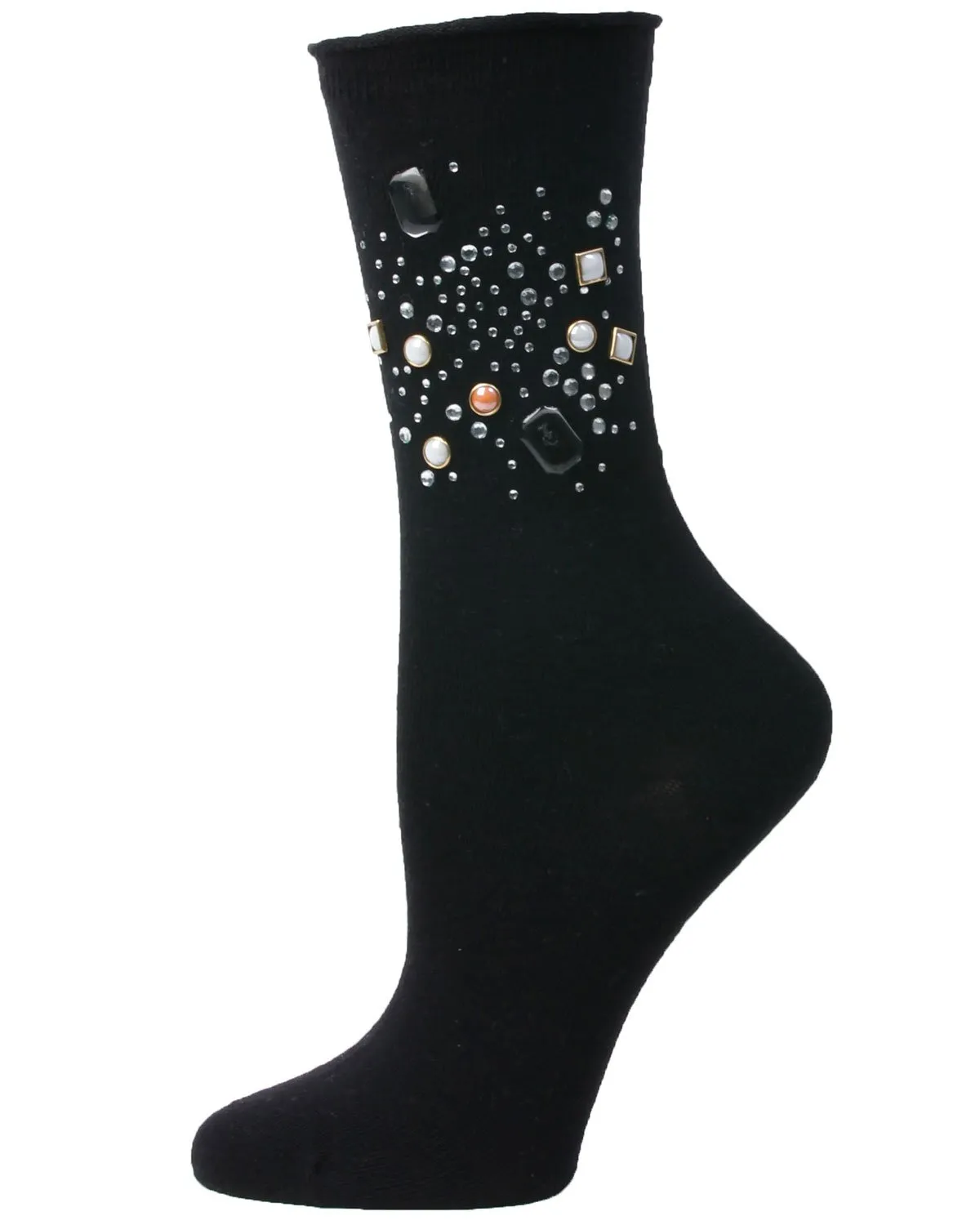 Treasure Bejeweled Cotton Blend Crew Sock sold by MeMoi