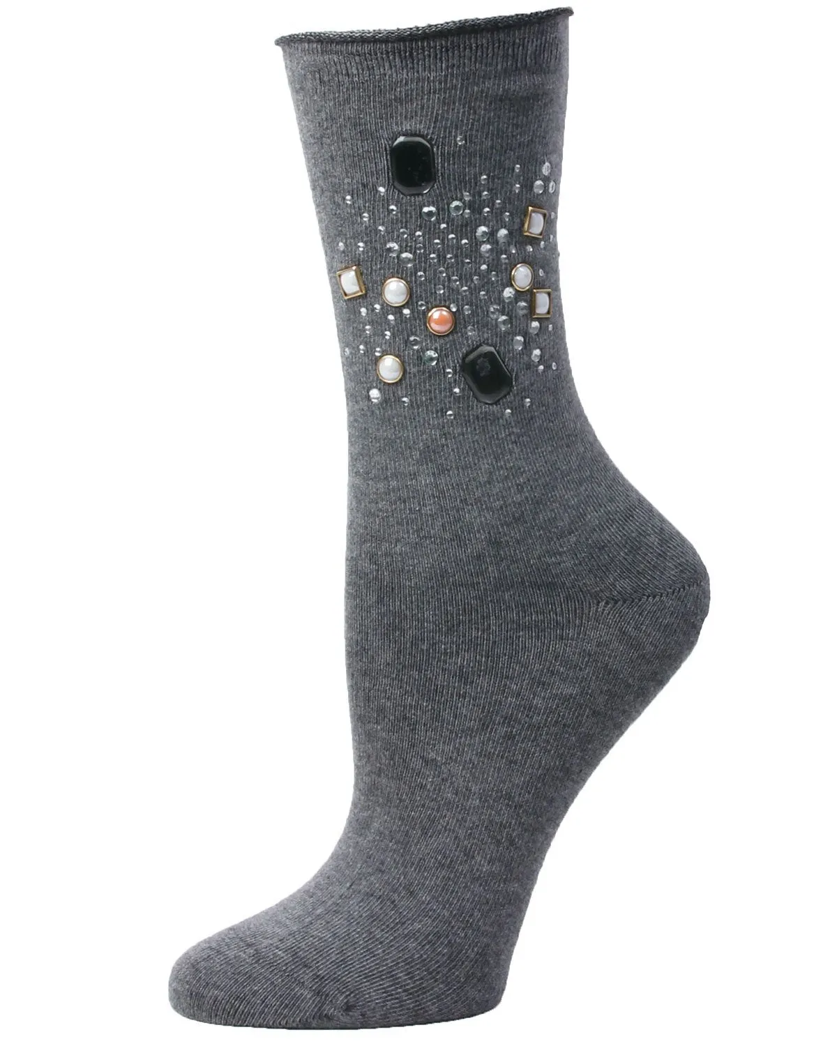 Treasure Bejeweled Cotton Blend Crew Sock sold by MeMoi product image thumbnail 2
