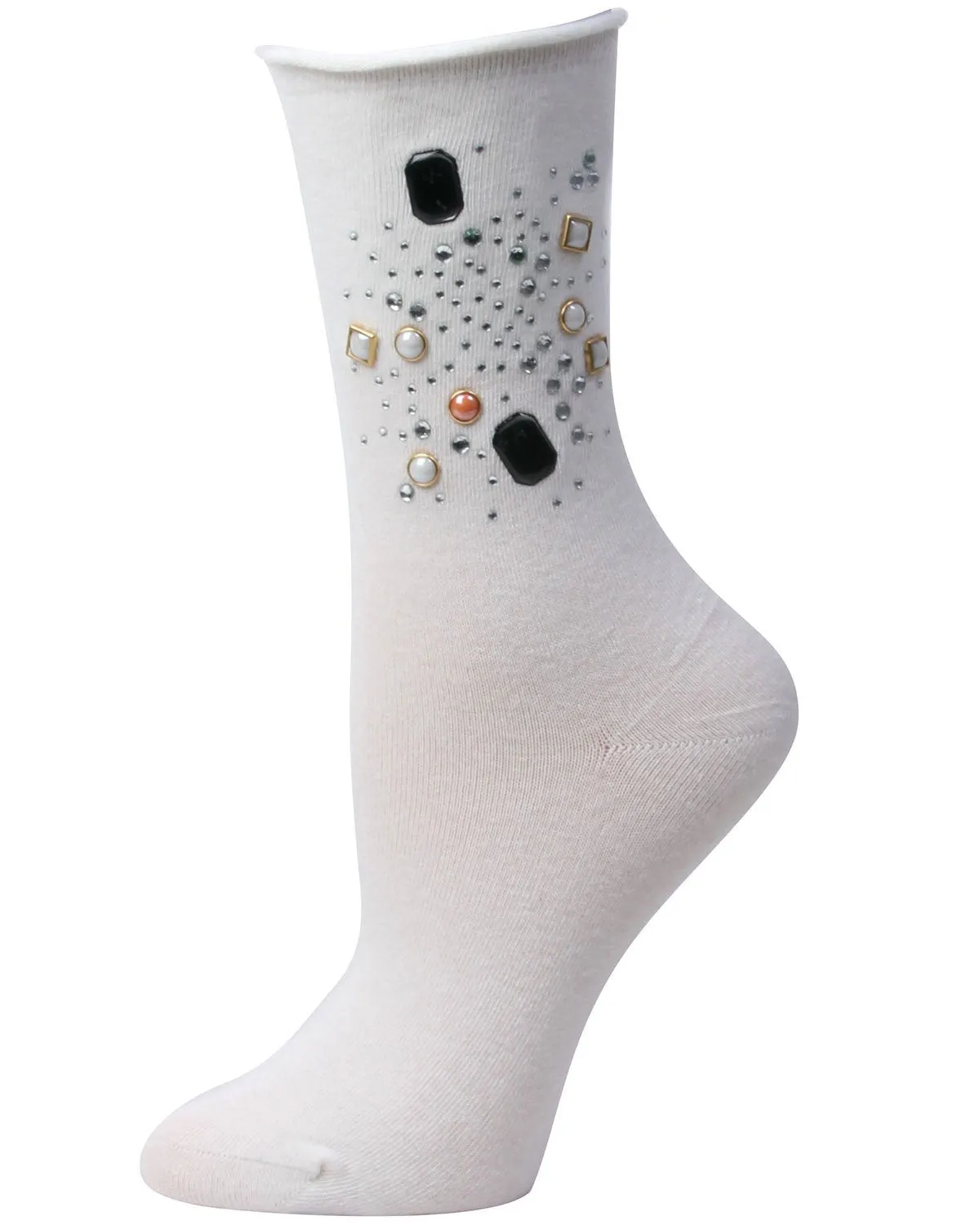 Treasure Bejeweled Cotton Blend Crew Sock sold by MeMoi product image thumbnail 3