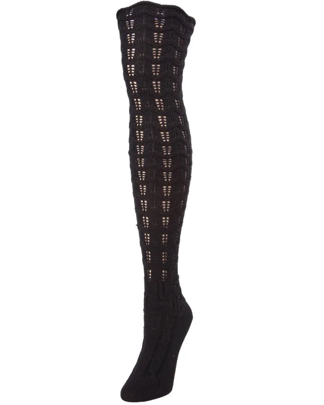 Marzipan Chevron Knit Over the Knee Boot Socks sold by MeMoi