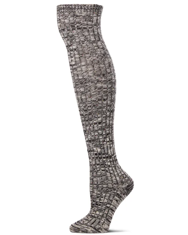 Overcast Marled Rib Over the Knee Socks sold by MeMoi