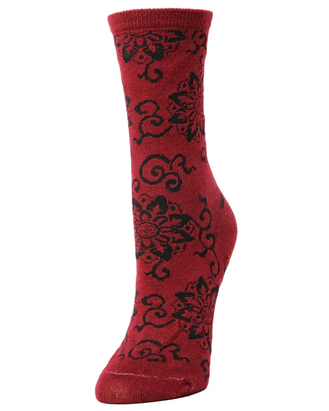 Women's Medallion Wool Blend Crew Socks sold by MeMoi