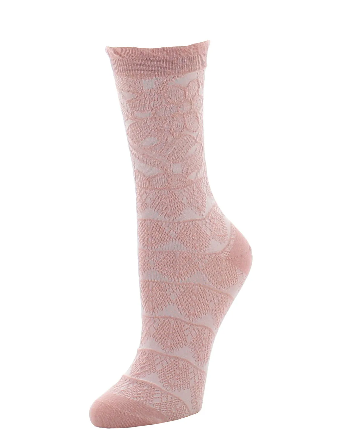 Natori Lace Trellis Cotton Blend Crew Socks sold by MeMoi product image thumbnail 2