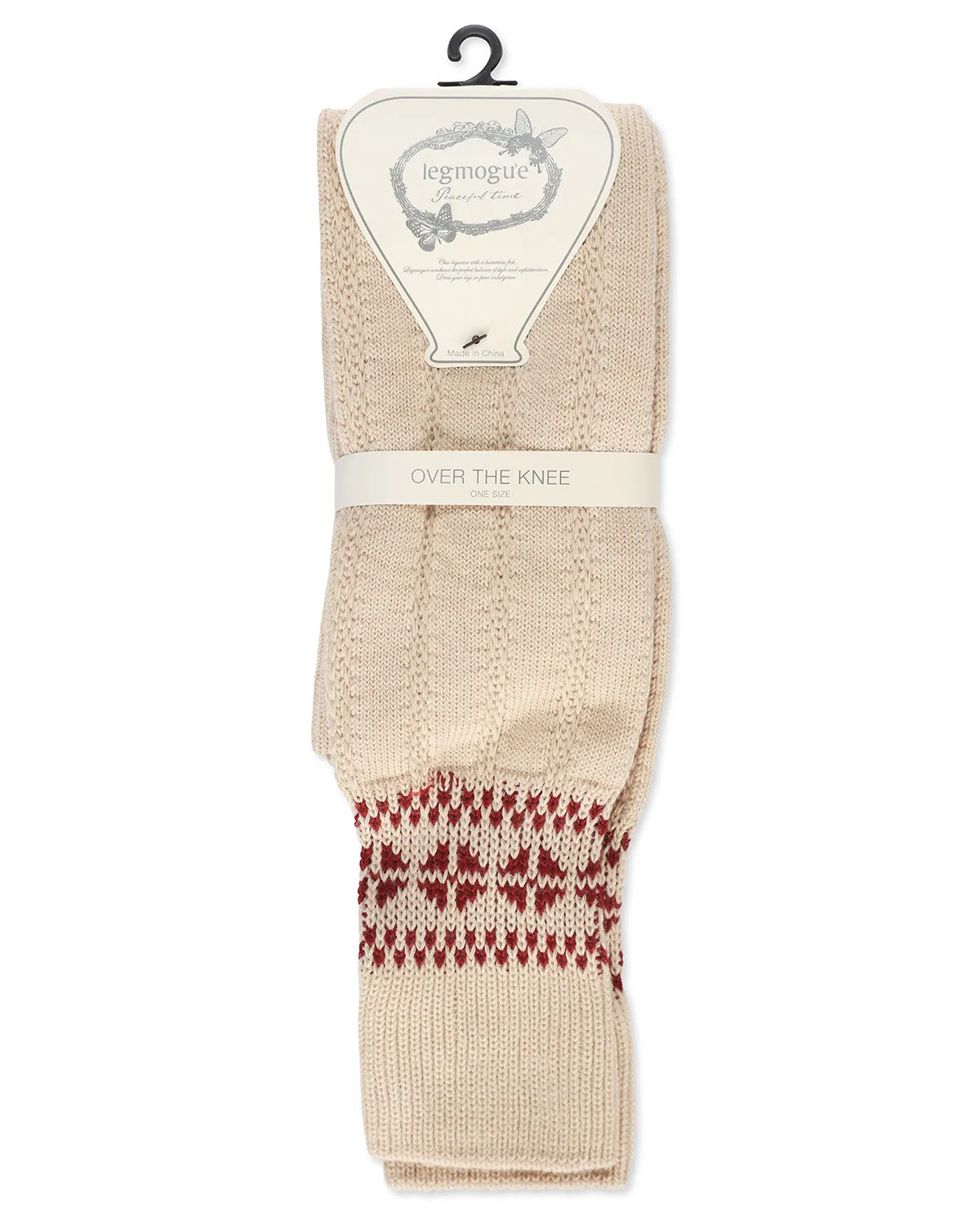 Women's Fair Isle Border Wool Blend Over The Knee Warm Sock sold by MeMoi product image thumbnail 5
