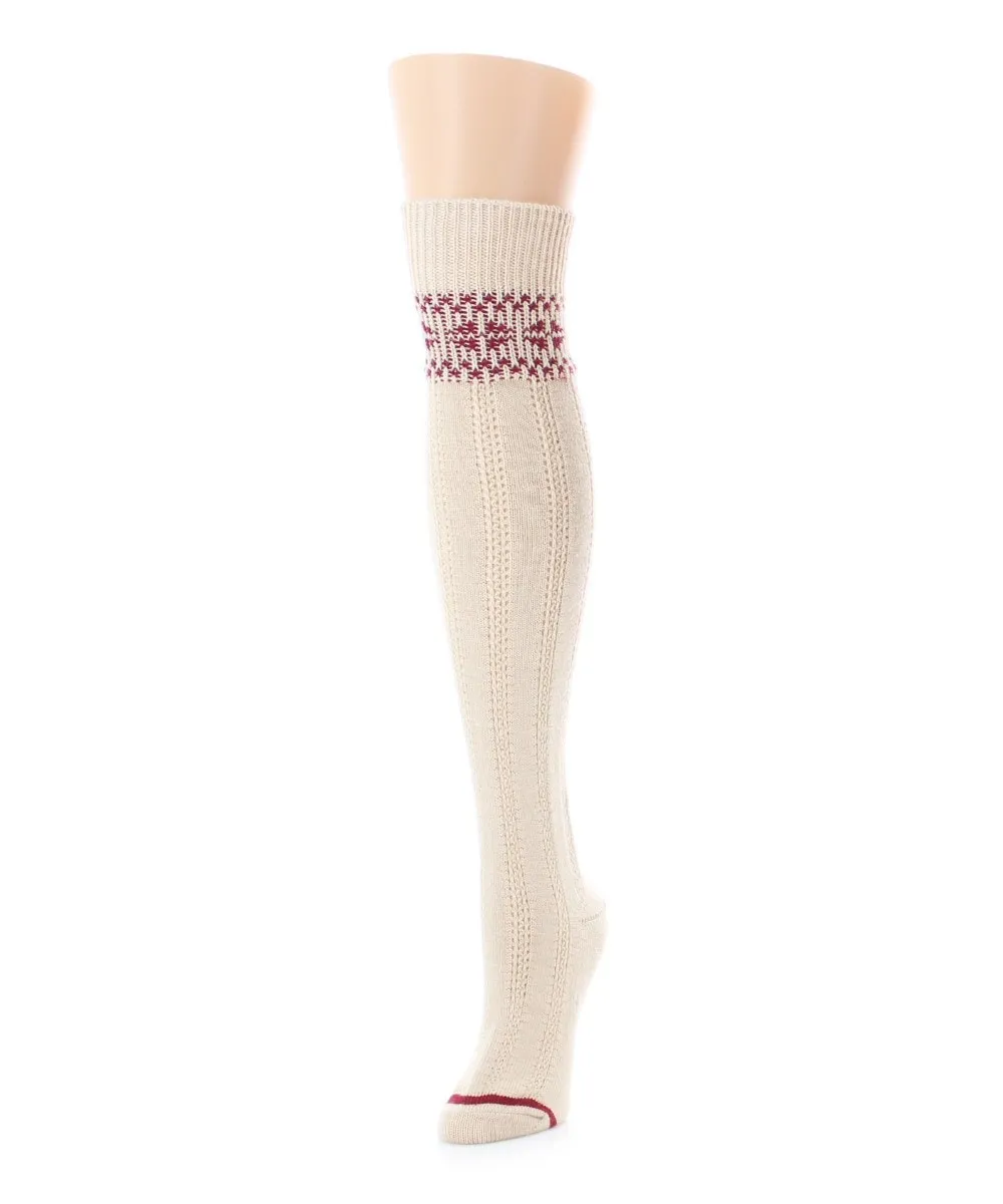 Women's Fair Isle Border Wool Blend Over The Knee Warm Sock sold by MeMoi product image thumbnail 3