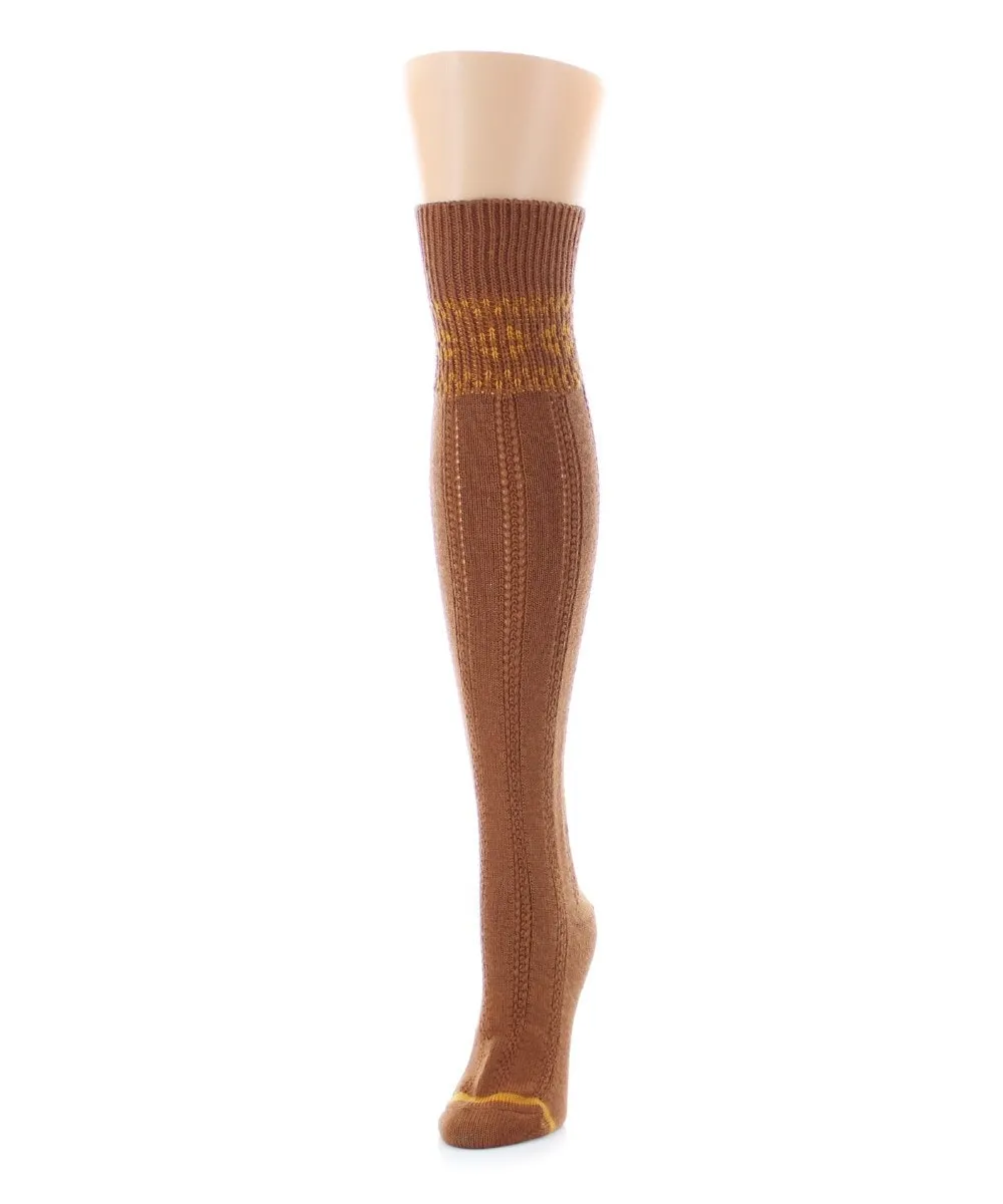 Women's Fair Isle Border Wool Blend Over The Knee Warm Sock sold by MeMoi product image thumbnail 4