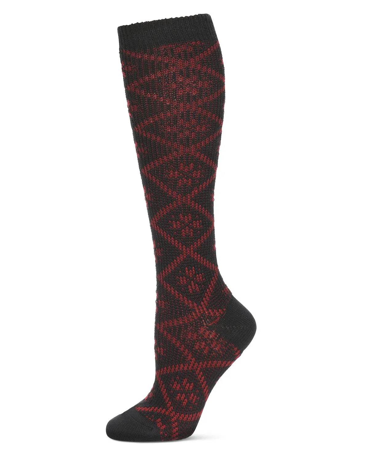 Women's Open Crochet Diamond Pattern Chunky Knee High Sock sold by MeMoi