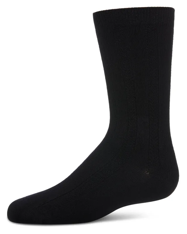 Woven Ribbed Bamboo Blend Boy’s Crew Socks sold by MeMoi