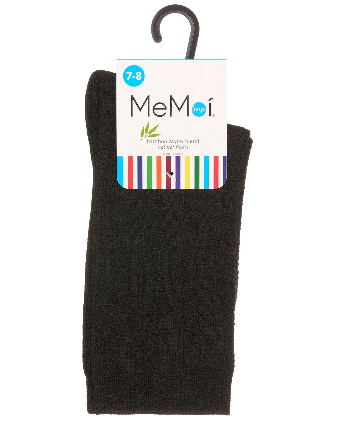 Woven Ribbed Bamboo Blend Boy’s Crew Socks sold by MeMoi product image thumbnail 3