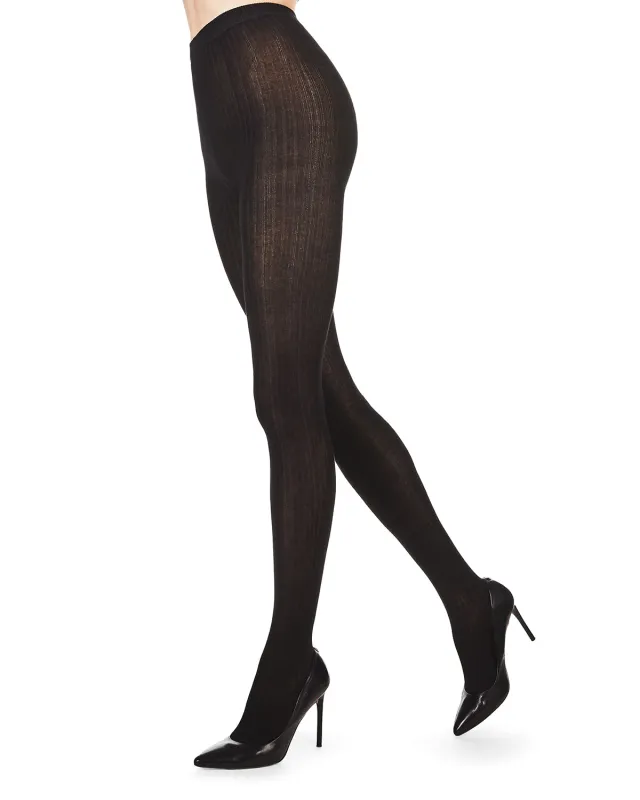Women's Ultra-Soft Basic Bamboo Blend Ribbed Tights made by MeMoi