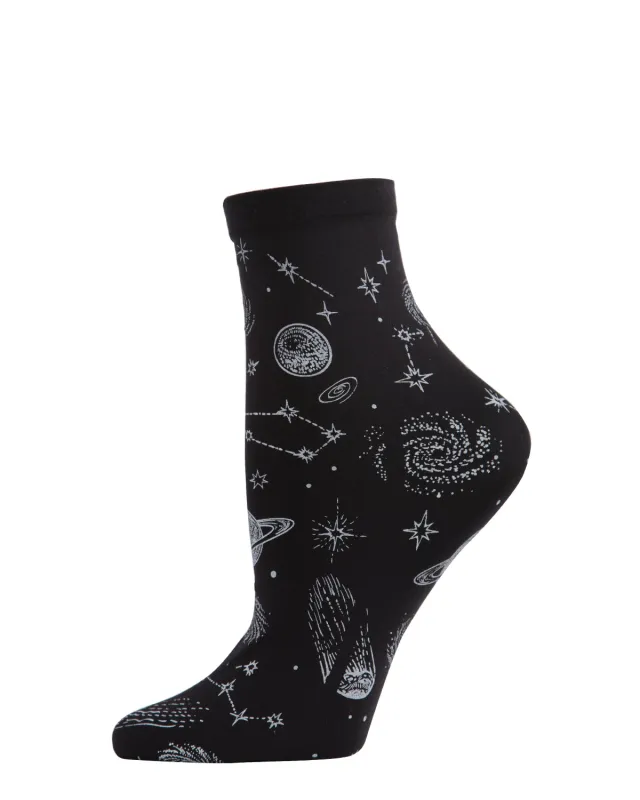 Women's Stars and Planets Align Cosmos Print Anklet Sock sold by MeMoi