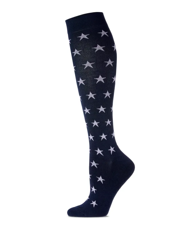 Women's Old Glory Bamboo Blend 8-15mmHg Graduated Compression Socks sold by MeMoi