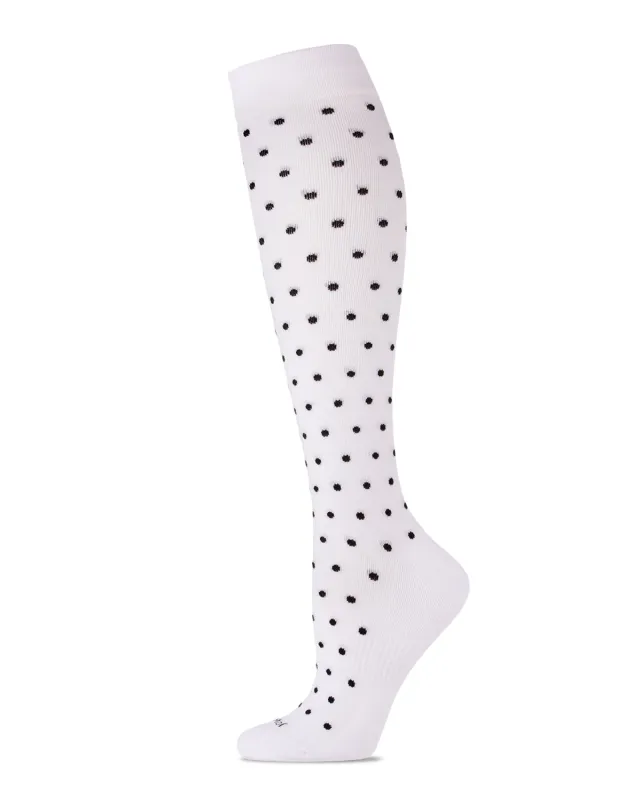 Women's Classic Polka Dots Bamboo Blend 8-15mmHg Graduated Compression Socks sold by MeMoi