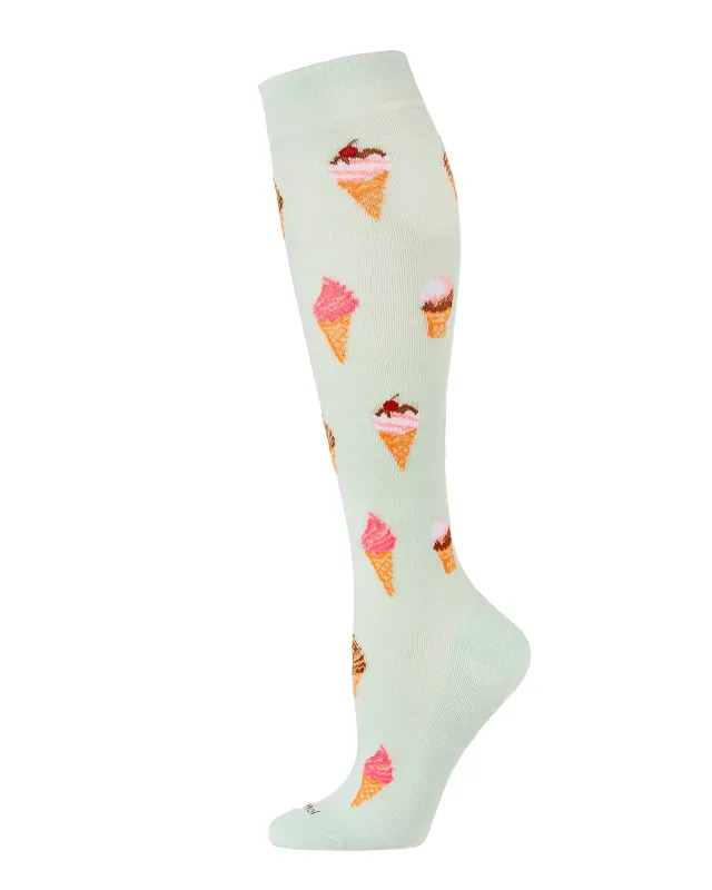 Women's Ice Cream Cones Bamboo Blend 8-15mmHg Graduated Compression Socks sold by MeMoi