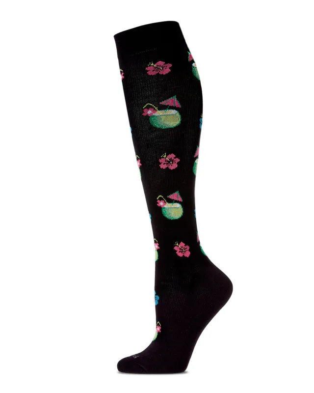 Women's Coconuts in Paradise Bamboo Blend 8-15mmHg Graduated Compression Socks sold by MeMoi