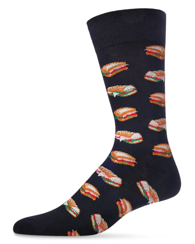 Men's Tasty Hoagies Bamboo Blend Novelty Crew Sock sold by MeMoi