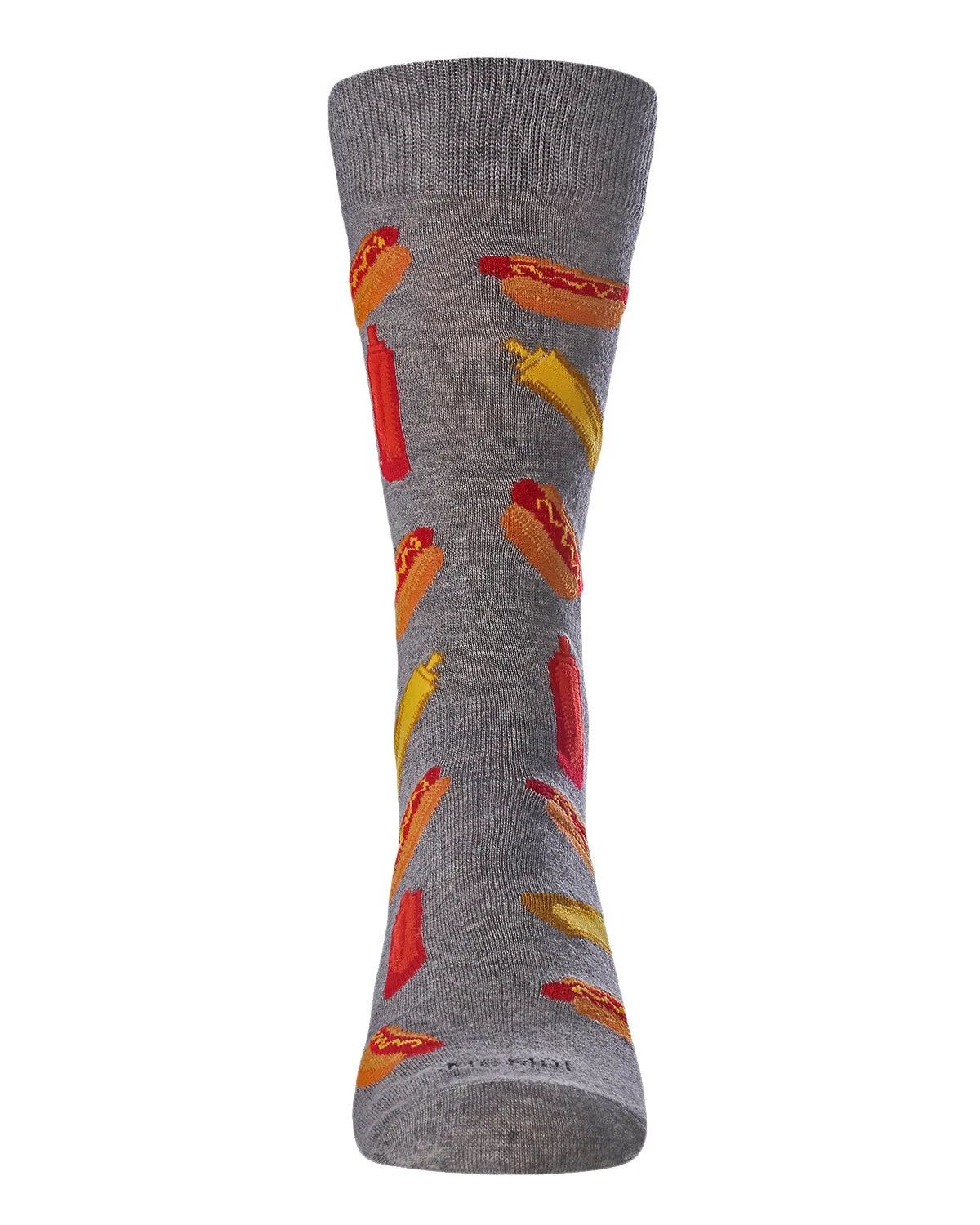 Men's Tasty Hot Dogs Bamboo Blend Novelty Crew Sock sold by MeMoi product image thumbnail 2