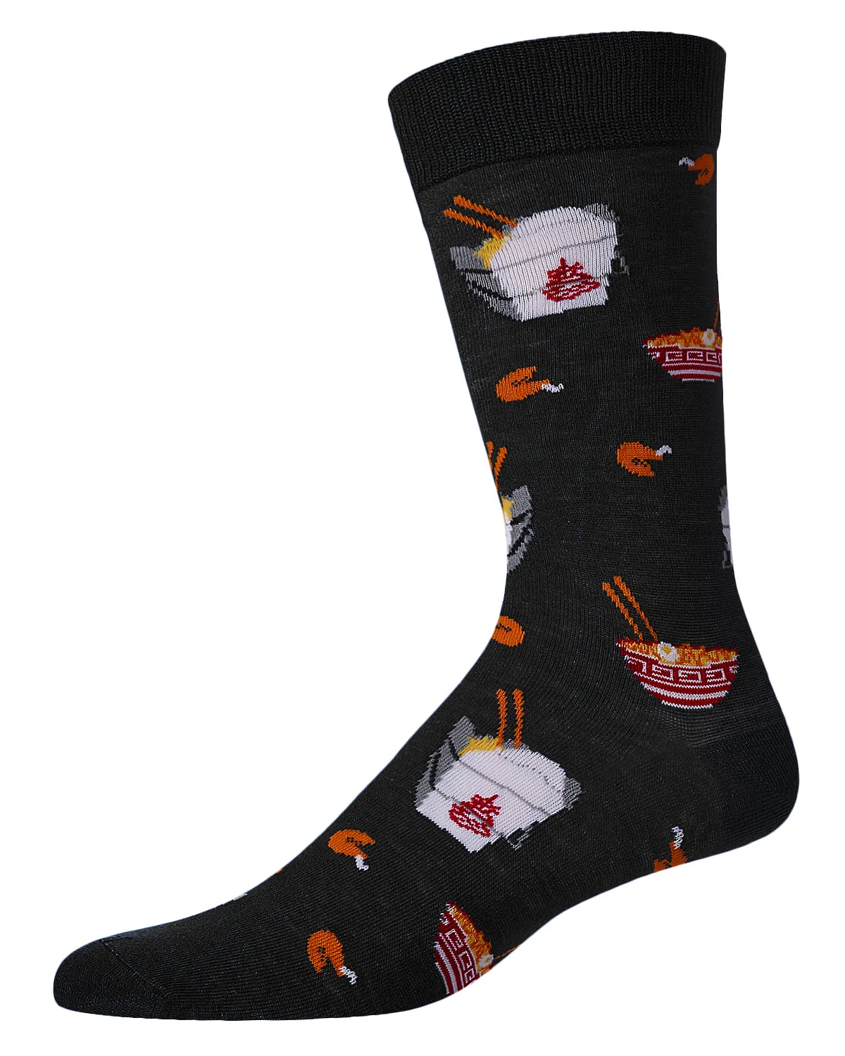Men's Let’s Order Takeout Bamboo Blend Novelty Crew Sock sold by MeMoi product image thumbnail 4