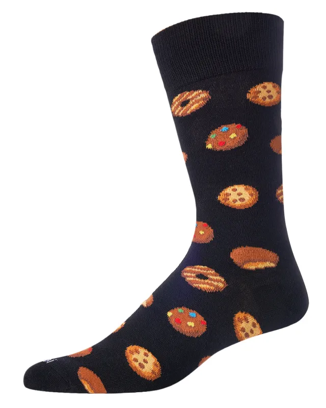 Men's Tasty Cookies Bamboo Blend Novelty Crew Sock sold by MeMoi