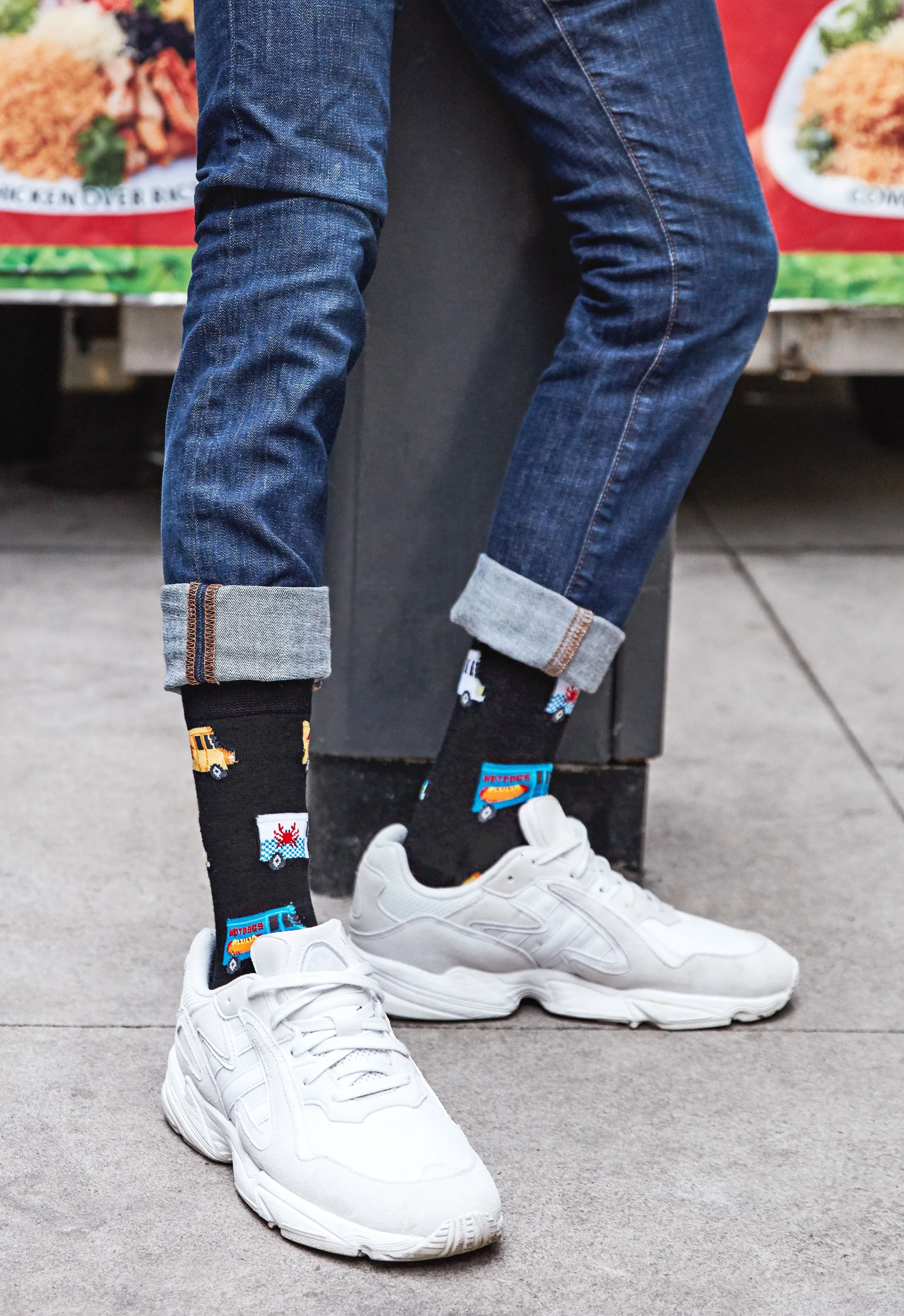 Men's Colorful Food Trucks Bamboo Blend Novelty Crew Sock sold by MeMoi product image thumbnail 3