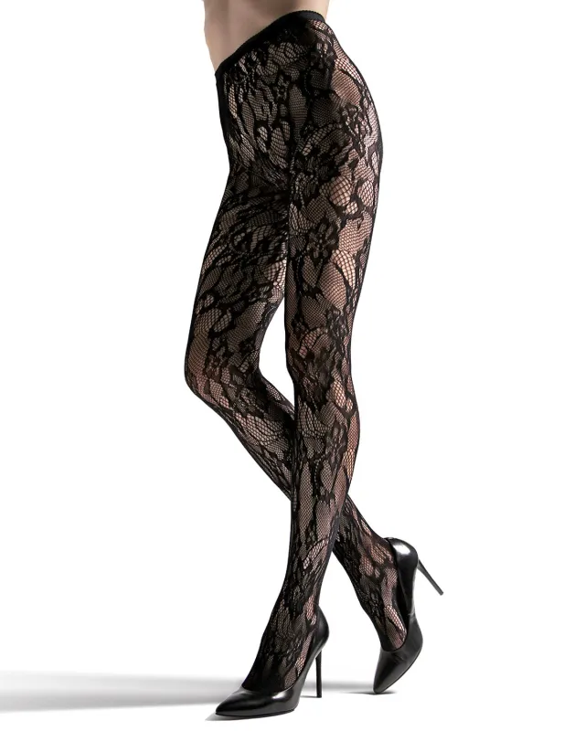 Floral Lace Cut-Out Fishnet Tights sold by MeMoi