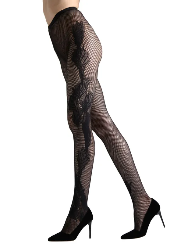 Natori Floral Scroll Fashion Net Tights sold by MeMoi