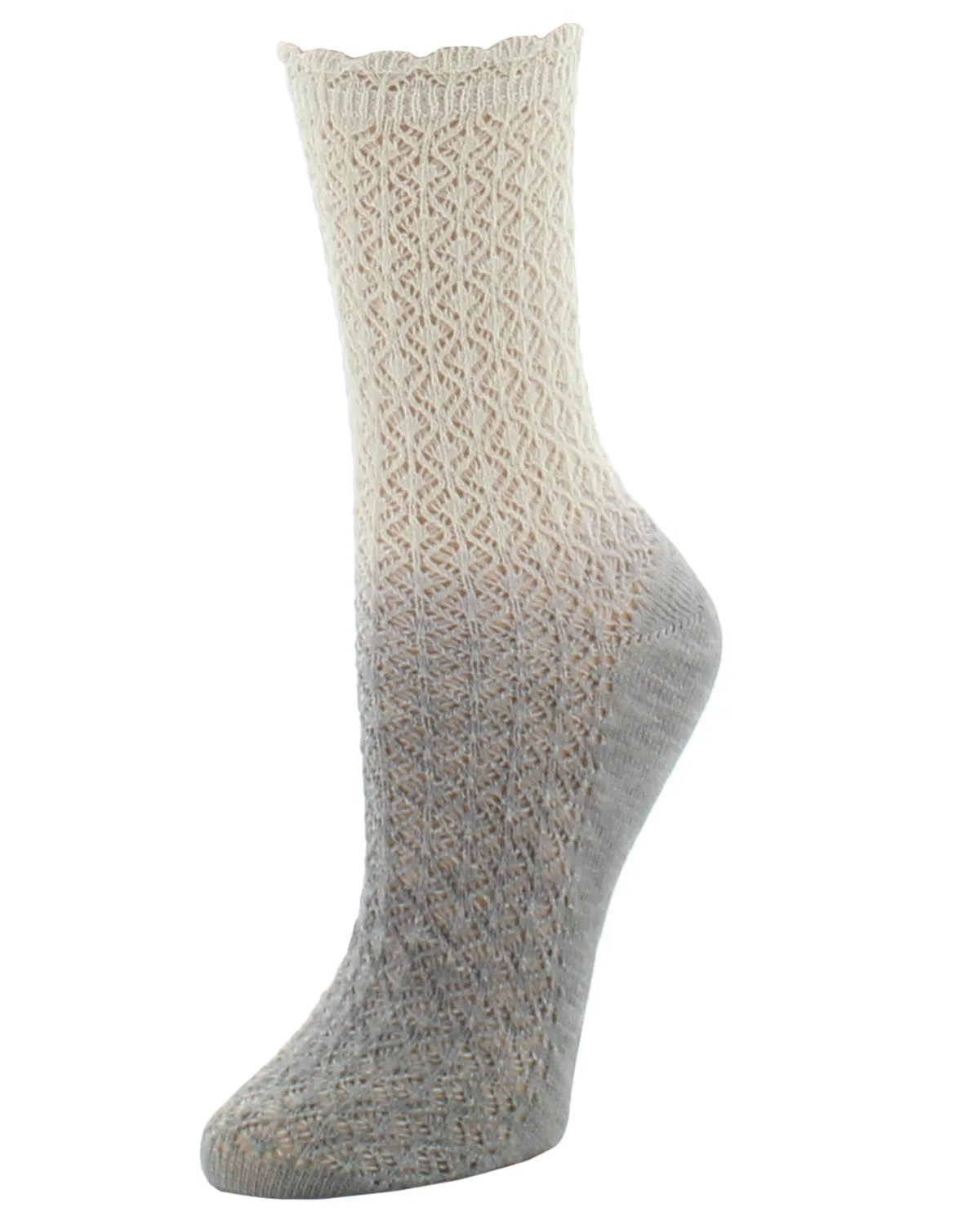 Ombre Cotton Blend Textured Crew Socks sold by MeMoi
