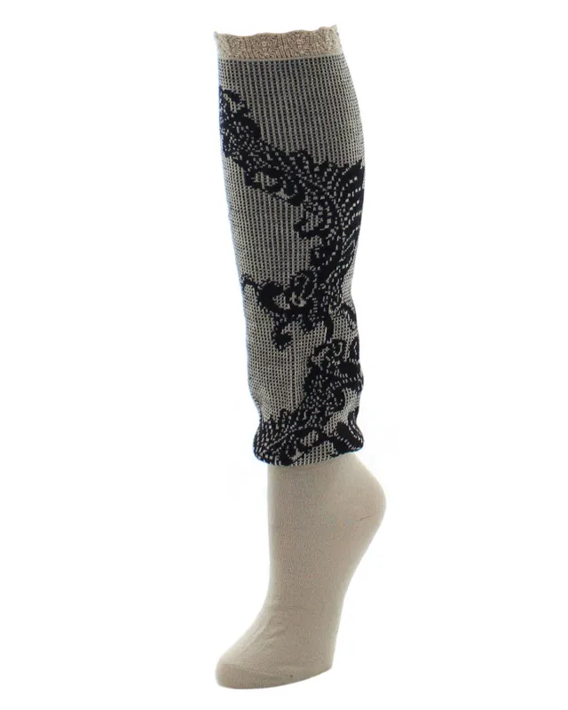 Natori Women's Feather Lace Wool-blend Knee Socks sold by MeMoi