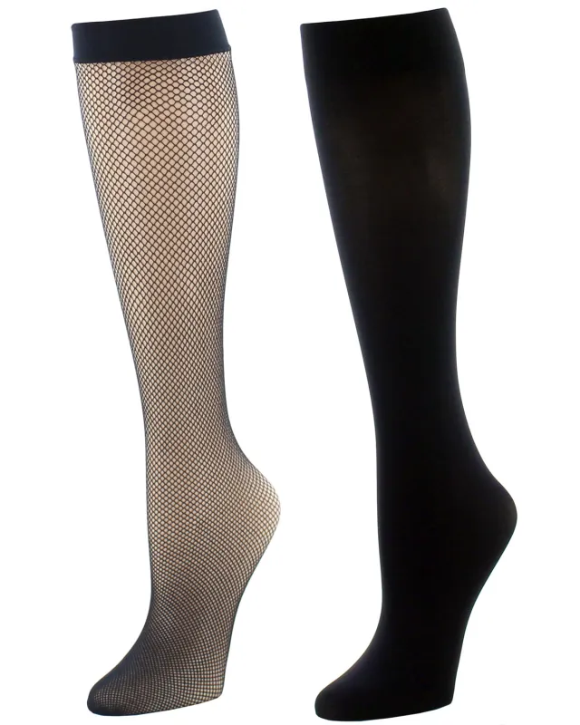 Natori Women's Dotted Net Trouser Socks 2-Pack sold by MeMoi