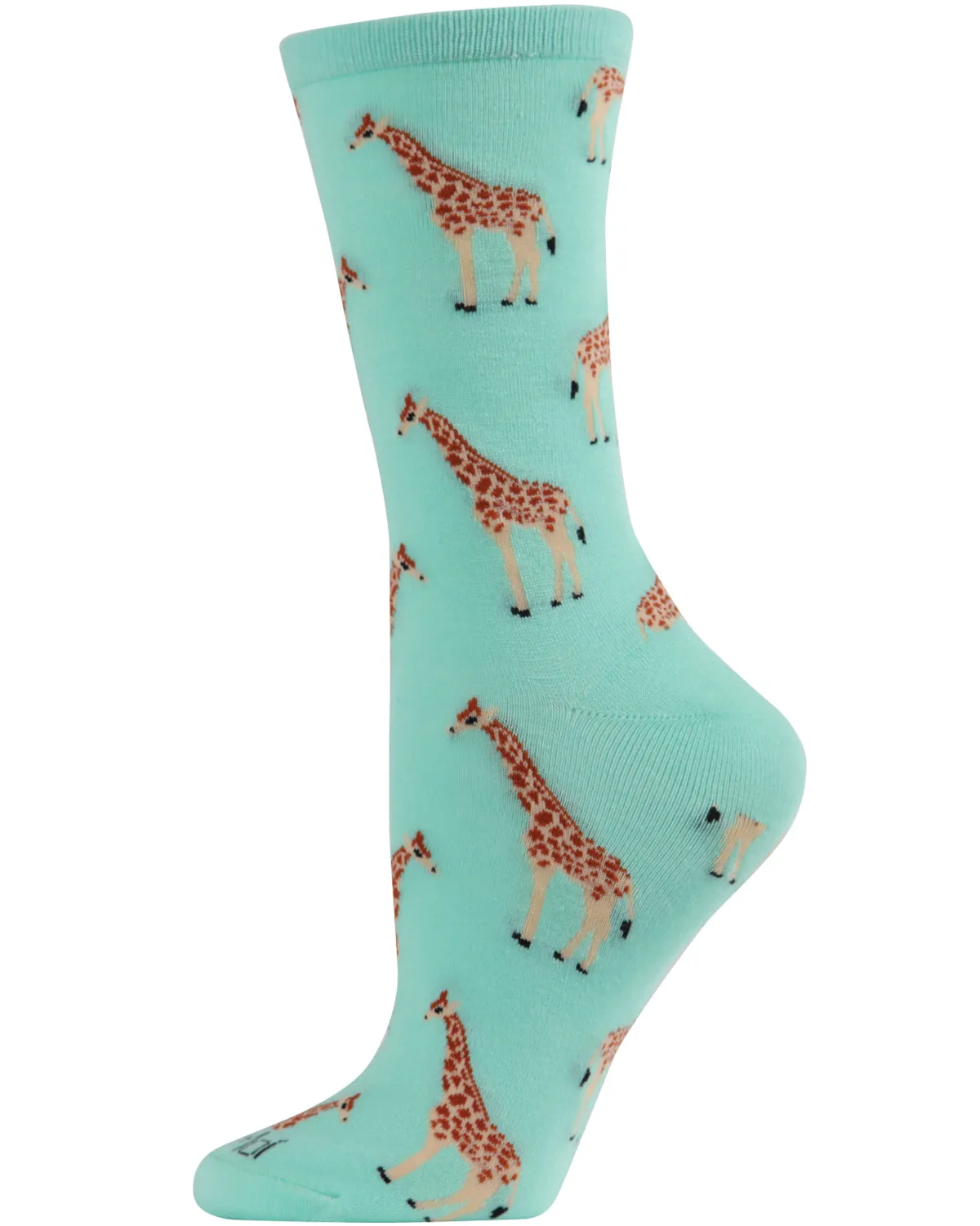 Giraffes Bamboo Blend Crew Socks sold by MeMoi