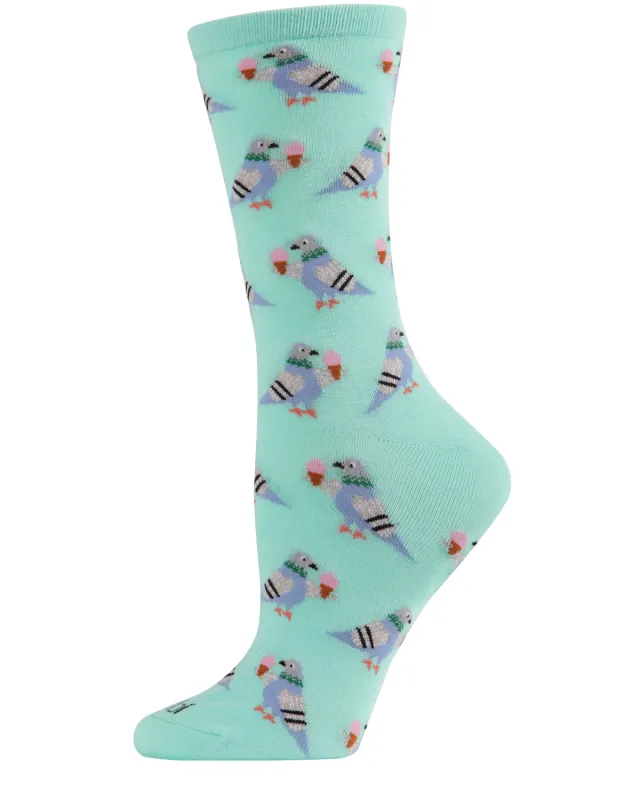 Feed the NYC Pigeons Bamboo Blend Crew Socks sold by MeMoi