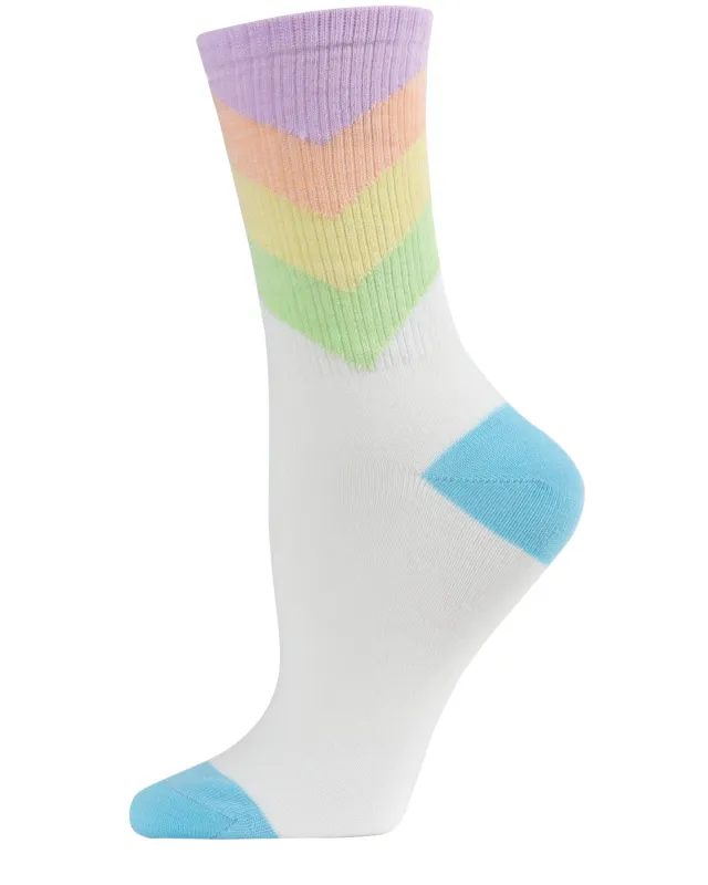 Women's Multicolor Pastel Arrow Crew Sock sold by MeMoi