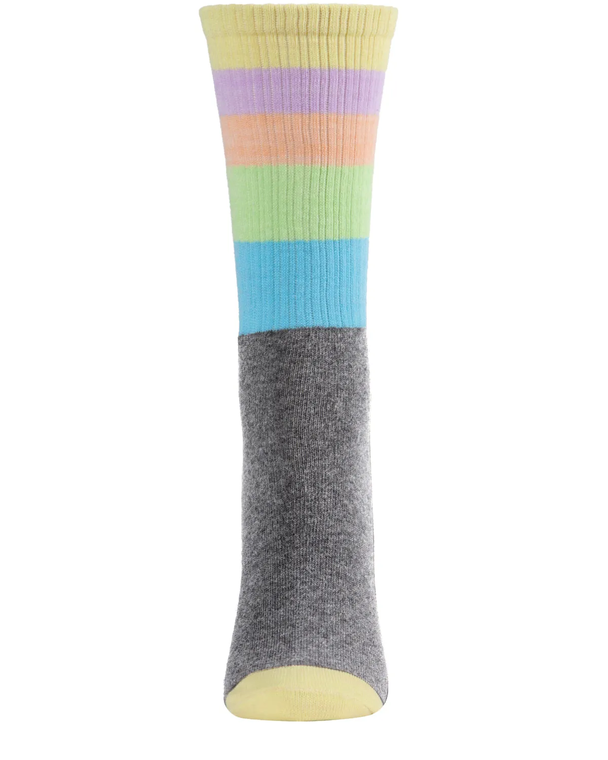 Women's Multicolor Pastel Stripe Crew Sock sold by MeMoi product image thumbnail 2