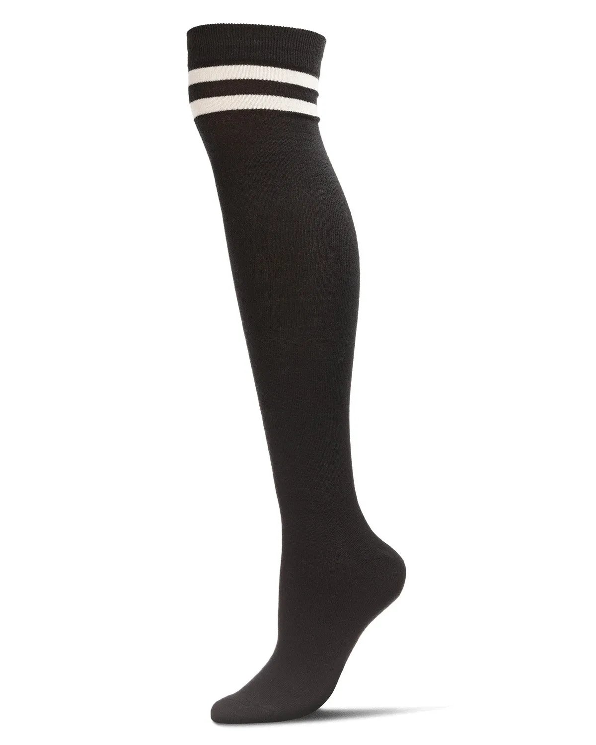 Top Stripe Cashmere Blend Over The Knee Warm Socks sold by MeMoi