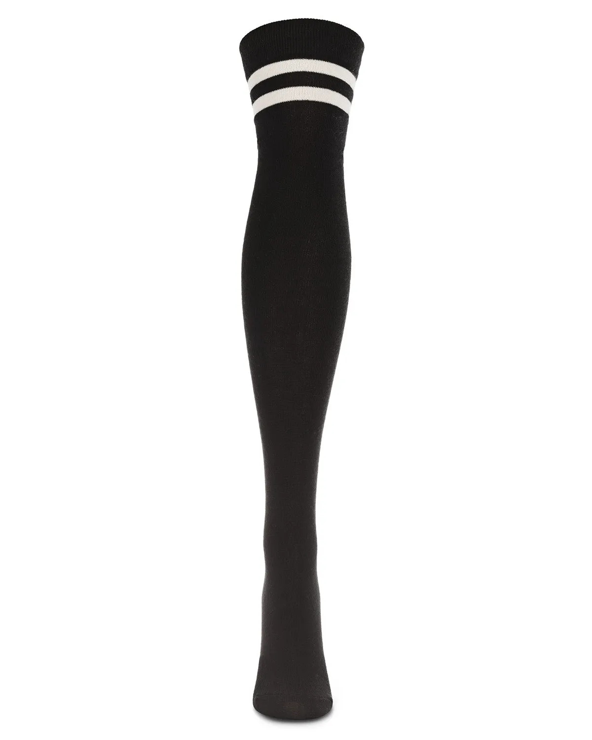Top Stripe Cashmere Blend Over The Knee Warm Socks sold by MeMoi product image thumbnail 2