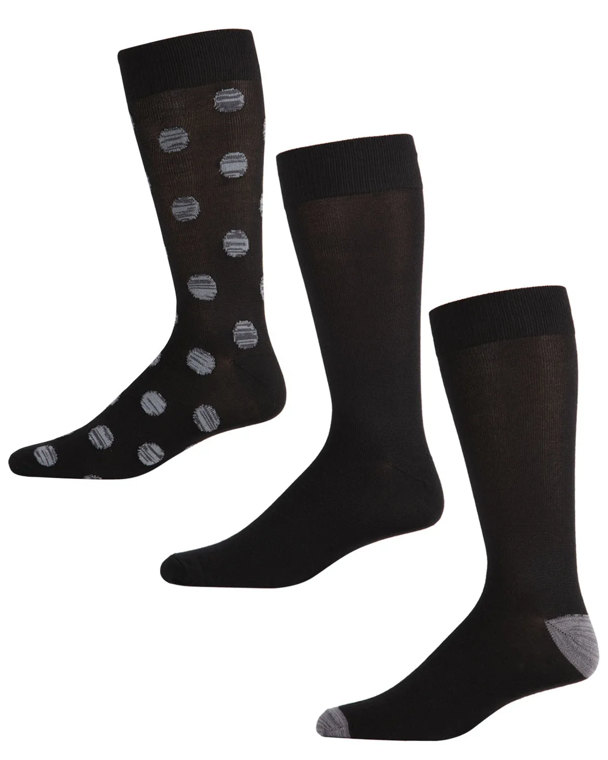 Men's 3 Pair Pack Super Soft Allover Polka Dot Crew Socks sold by MeMoi