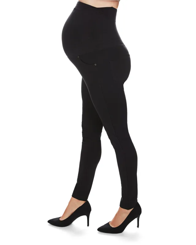 Women's Maternity Rayon-Blend Ponte Comfort-Stretch Support Leggings sold by MeMoi
