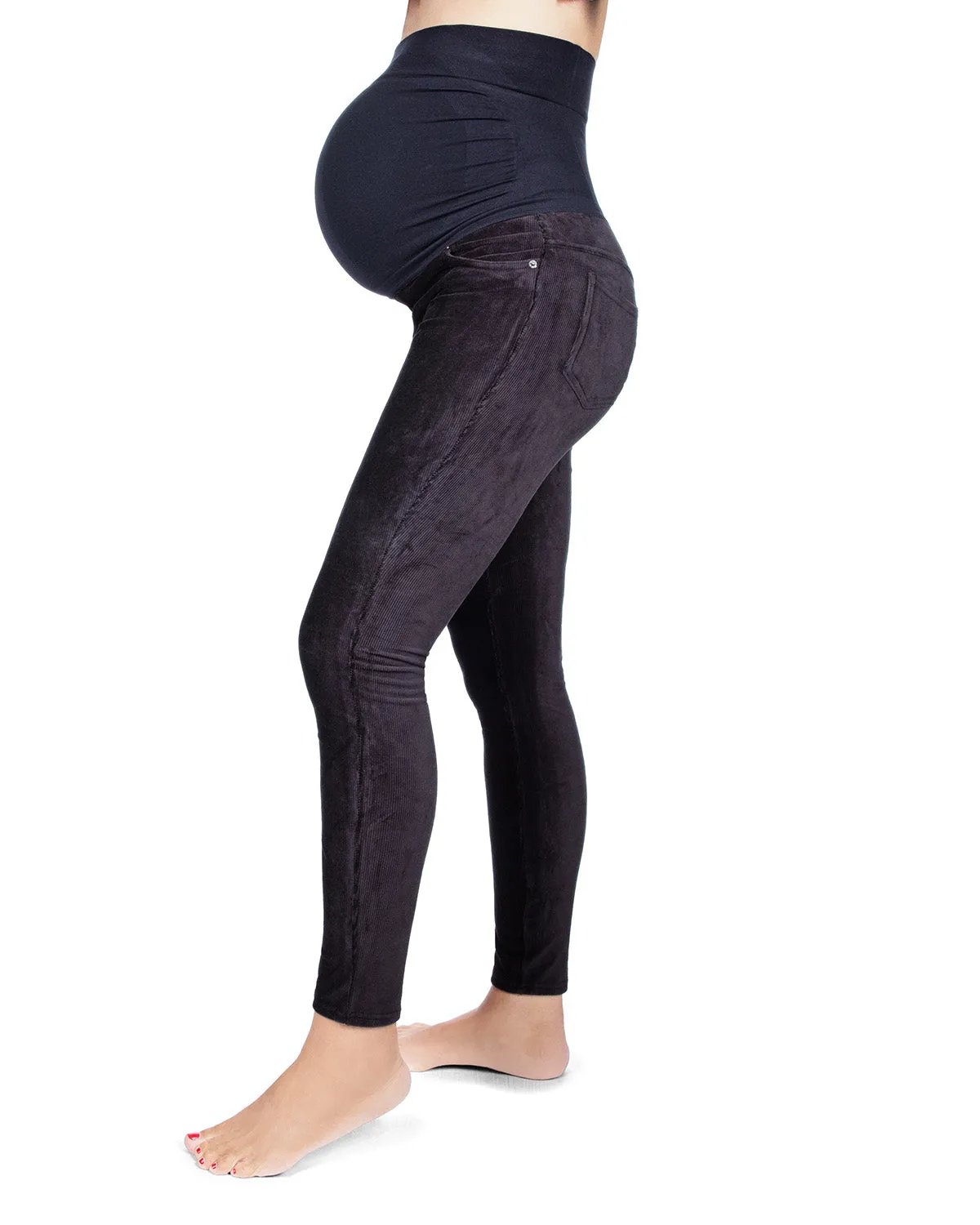 Women's Maternity Cotton Blend Corduroy Leggings with Back Boning sold by MeMoi product image thumbnail 4