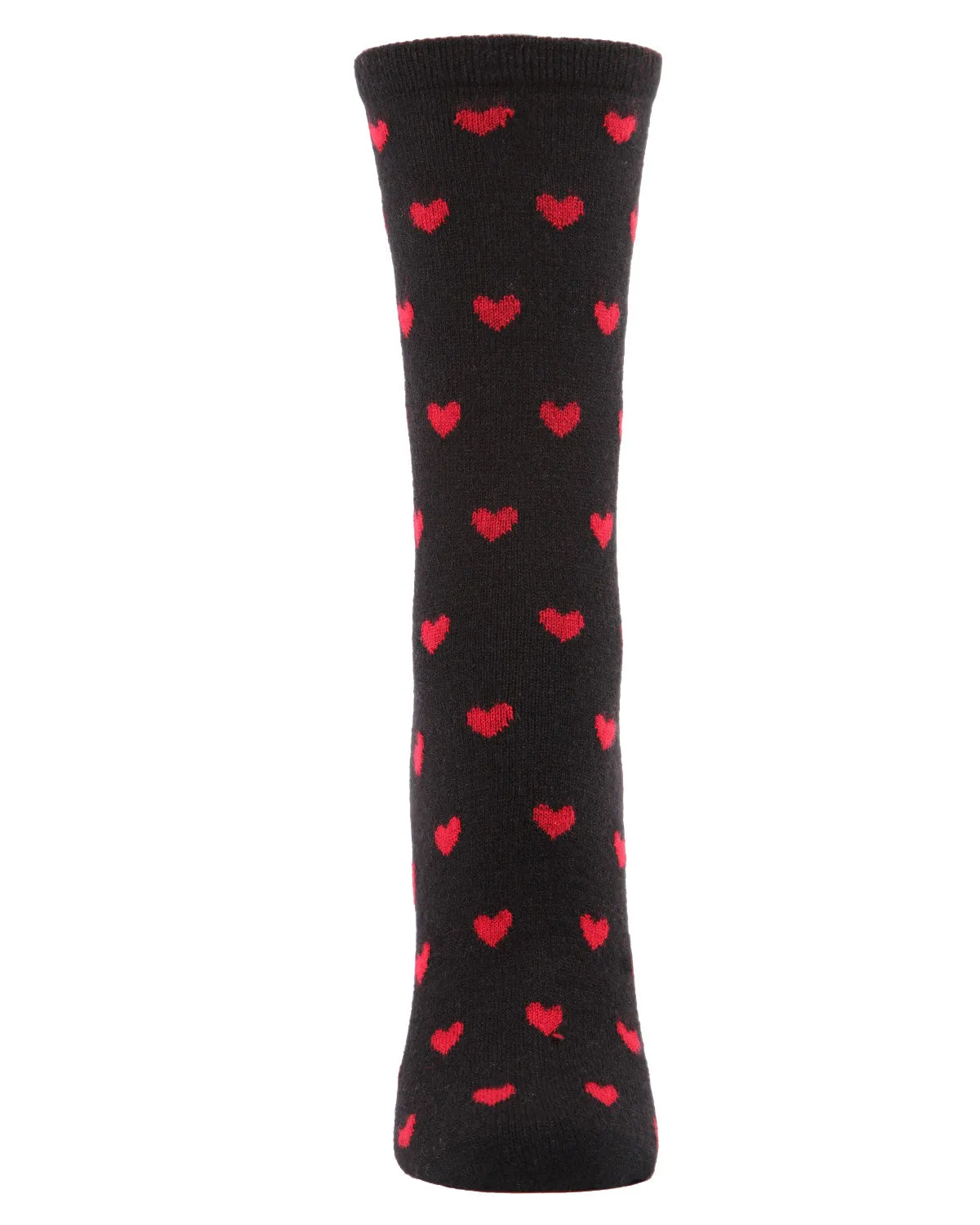 Women's Soft Heart Print Cashmere Blend Crew Sock sold by MeMoi product image thumbnail 2