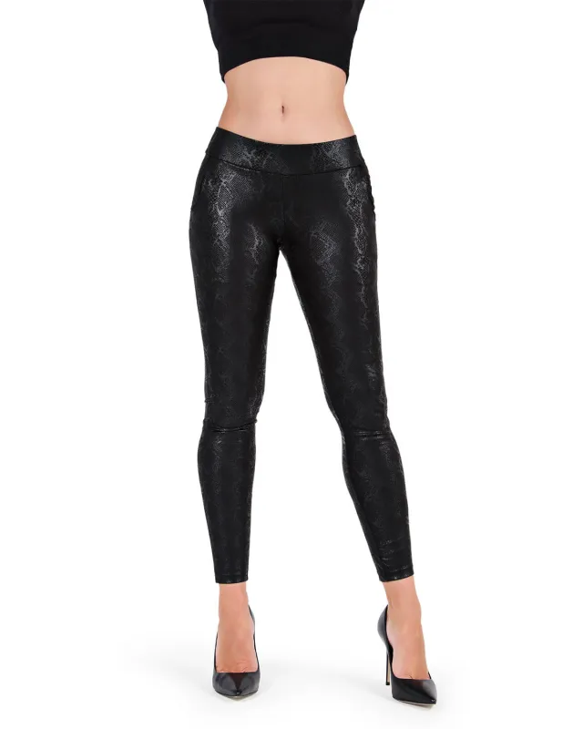 Sophisticated Metallic Snakeskin Leggings sold by MeMoi