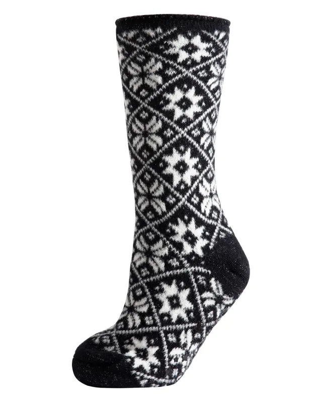 Women's Holiday Snowflake Plush-Lined Slipper Socks sold by MeMoi