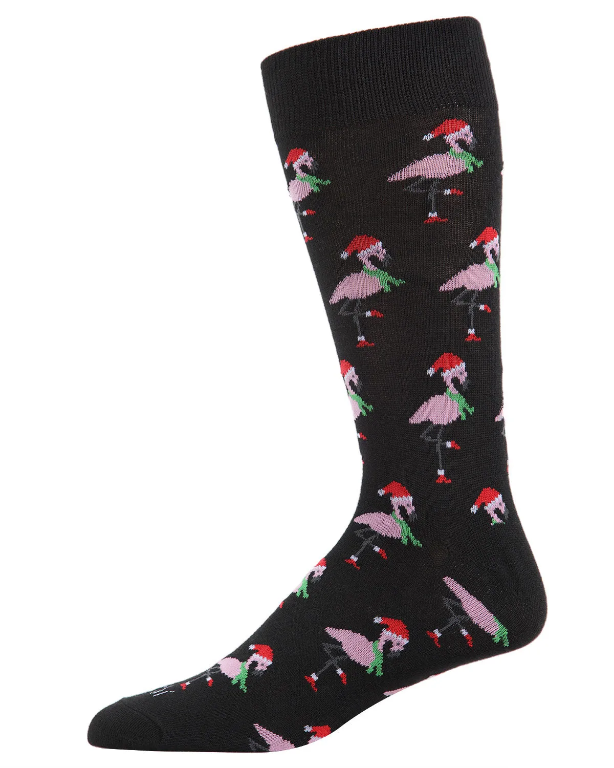 Men's Christmas Festive Flamingo Bamboo Blend Crew Socks sold by MeMoi product image thumbnail 4
