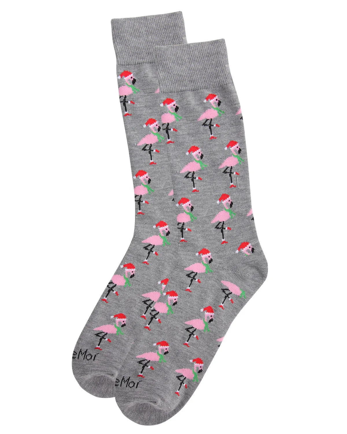 Men's Christmas Festive Flamingo Bamboo Blend Crew Socks sold by MeMoi product image thumbnail 3
