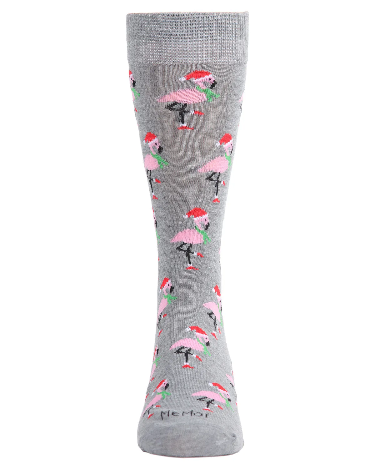 Men's Christmas Festive Flamingo Bamboo Blend Crew Socks sold by MeMoi product image thumbnail 2