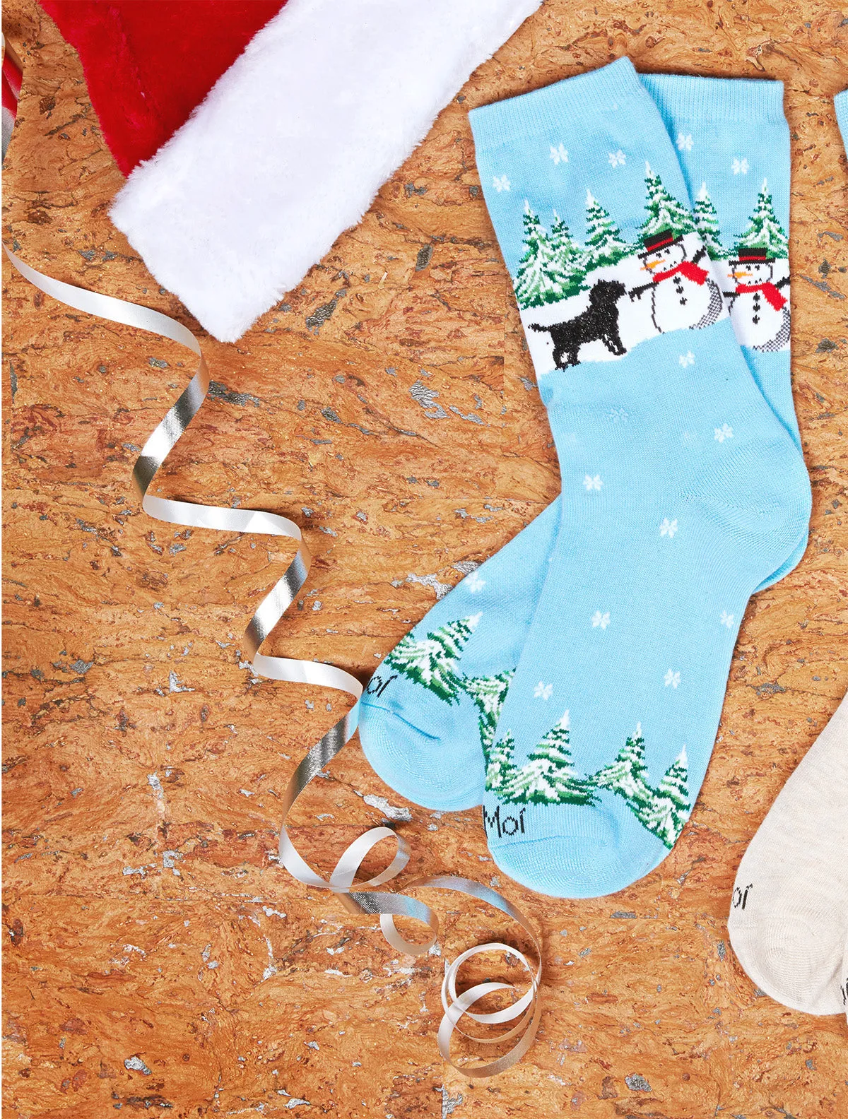 Women's Dog & Snowman Holiday Crew Socks sold by MeMoi product image thumbnail 2