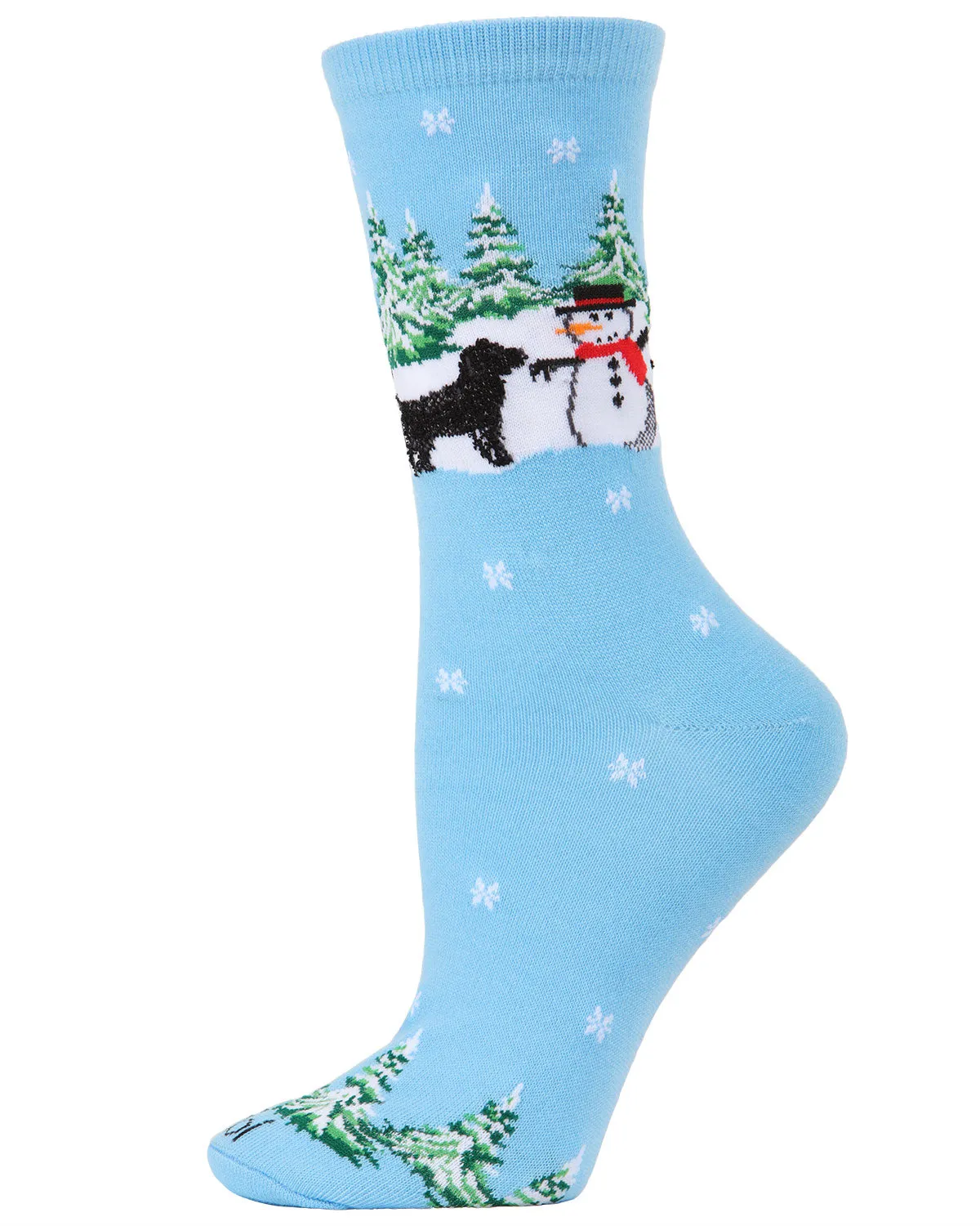 Women's Dog & Snowman Holiday Crew Socks sold by MeMoi
