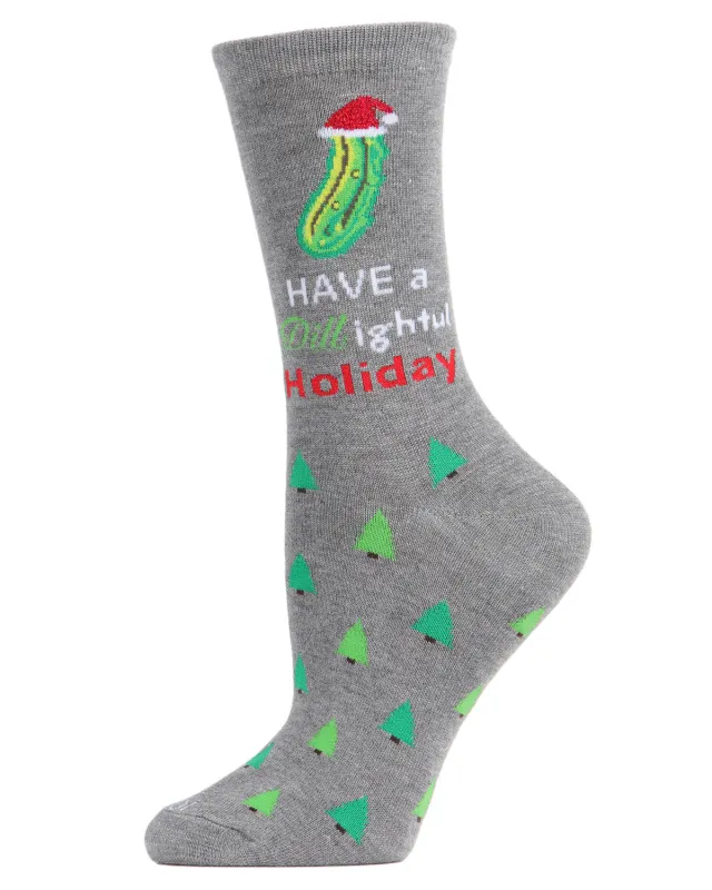 Women's Dill-ightful Holiday Crew Socks sold by MeMoi